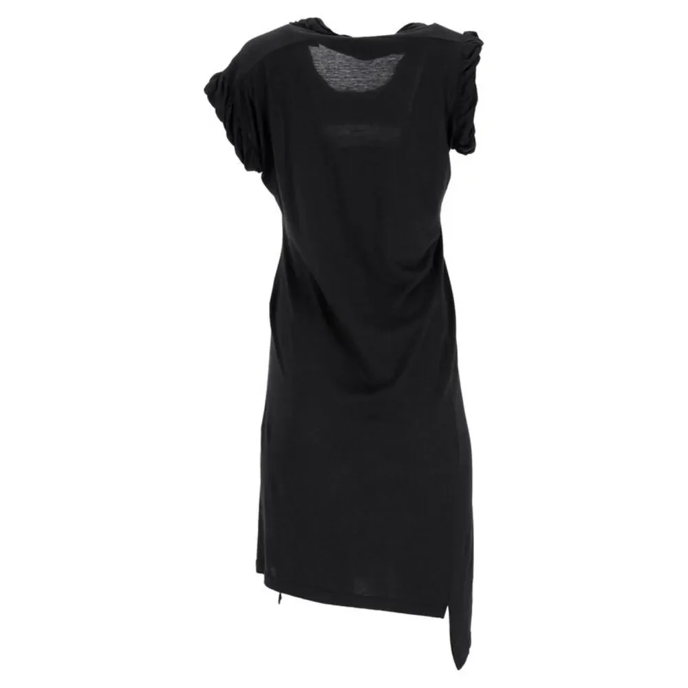 Vivienne Westwood Anglomania Draped Dress in Black Cotton_3